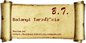 Balanyi Tarzícia névjegykártya